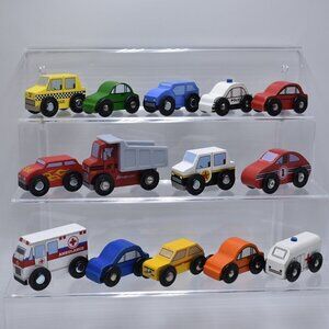 Snap-On Tools Wooden Cars Play Set Race Truck Sport Cars Police Ambulance Lot 14
